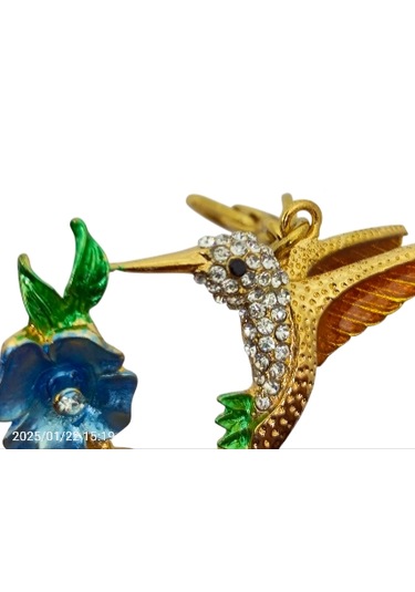 3d Dore Taşlı Sinek Kuşu Anahtarlık Lux