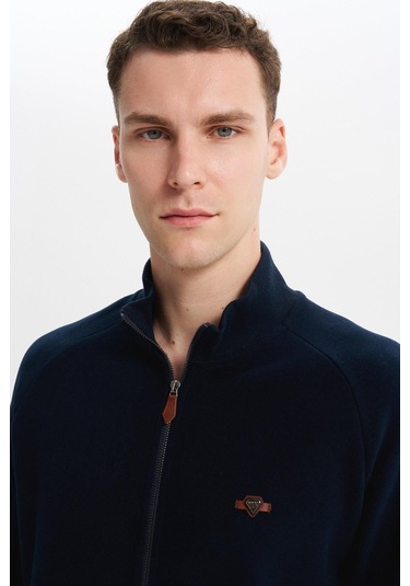 Arma Erkek Regular Fit Basic Reglan Kollu Selanik Kazak Karbon Fırçalı, Dik Yaka, Tam Fermuar, Cepli, Pamuk Polyester K30324698202 Lacivert