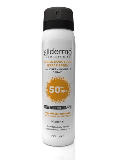 Alldermo Güneş Koruyucu Şeffaf Sprey SPF 50+ 150 ML