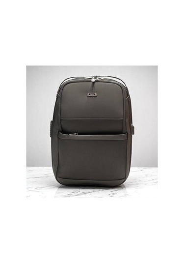 Laptop Gözlü İnce Tasarım Şifreli Sırt Çantası Baggaj S24135 Siyah - Gri