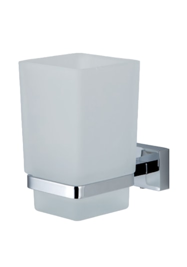 Çelik Banyo Paslanmaz Pirinç Kenzo Cam Diş Fırçalık Gri