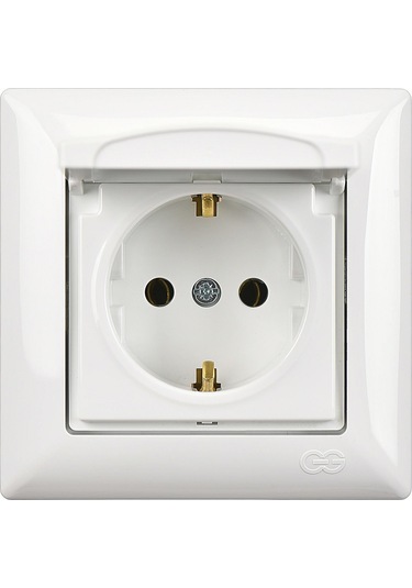 Günsan  Visage Beyaz Kapaklı Topraklı Priz