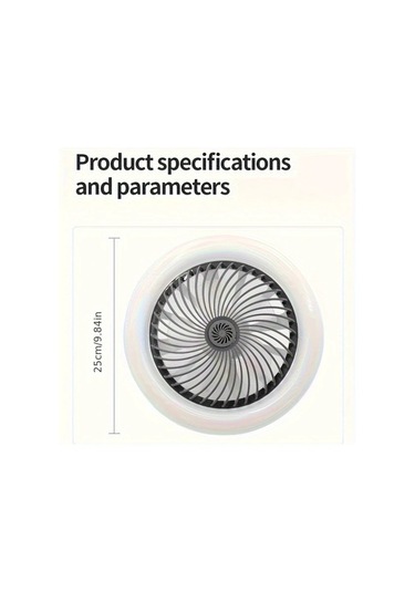 Xuweiwei Beyaz Led Akıllı Fan Işığı 3 Hız 17 Mod Karartma Uzaktan Kumanda E27 Düşük Profil Tavan Fanı