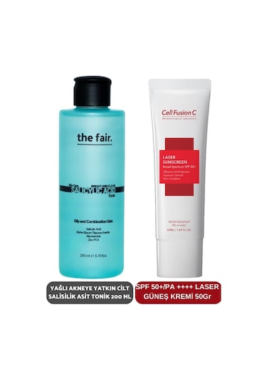 The Fair Yağlı Akneye Yatkın Cilt Salisilik Asit Tonik SPF50+ 200 ML + Laser Güneş Kremi 50 ML