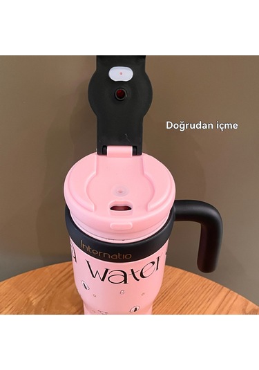 Aurora Büyükkapasiteli Taşına Termos Bardağısu Bardağı Pembe
