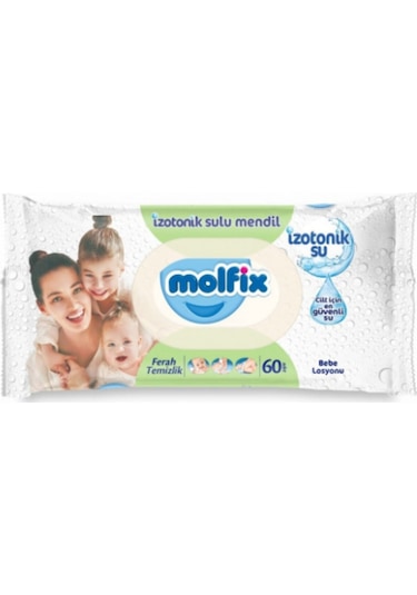 Molfix Izotonik Sulu Islak Mendil Ferah Temizlik 60 Lı 12 Adet