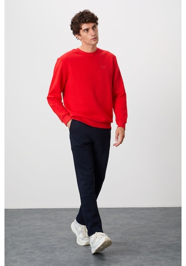 Tommy Life Omar Fiesta Şardonlu Erkek Sweatshirt - 88137 Kırmızı