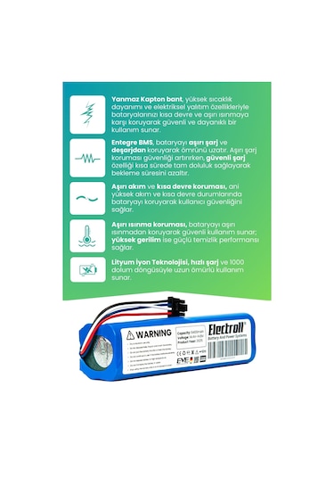 Dreame D9 Max Yüksek Kapasite 6400mah Batarya