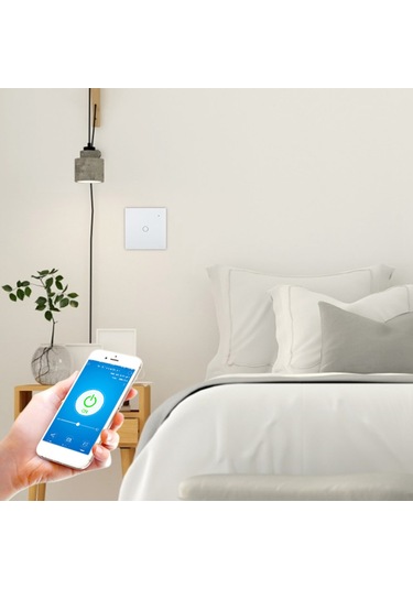 Fosenze Wifi Akıllı Dokunmatik Anahtar, Alexa Ve Google Home Desteği, Cam Panel, Uzaktan Kontrol, 85-230v 1 Yol