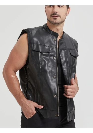 Cooper Yelek Yanlardan Bağlama Ayarlı Ve Fermuar Kapamalı Siyah