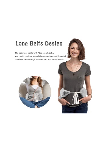 Suofeng Yumuşak Kılıflı 2l Büyük Kapasiteli Sıcak Su Torbası - Bel, Omuz Ağrıları Ve Soğuk Terapi İçin 112 Karakter Siyah