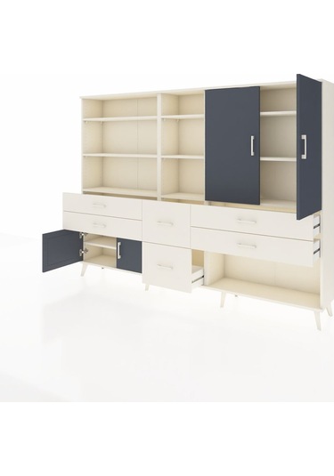 Arges Dolap 10 Raflı 6 Çekmeceli 4 Kapaklı 220x30x163 Aytaşı-antr Aytaşı-antrasit/aytaşı