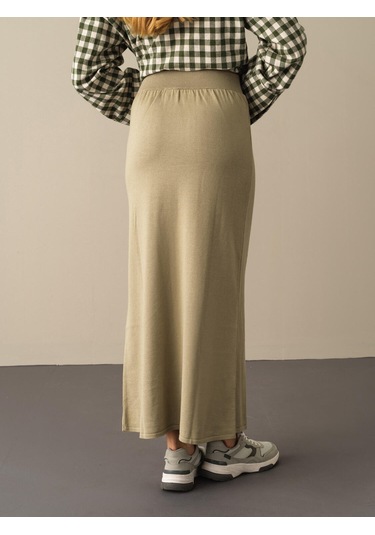 Yeşil Regular Fit Triko Uzun Etek 850893 Yeşil