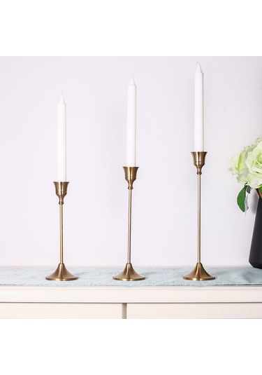 Geeroyoo Büyük Boy 24cm Avrupa Stili Bakır Kaplama Demir Mumluk, Romantik Vuruşlar İçin Ev Dekorasyonu Ve Dünyalar Arası Senaryolar