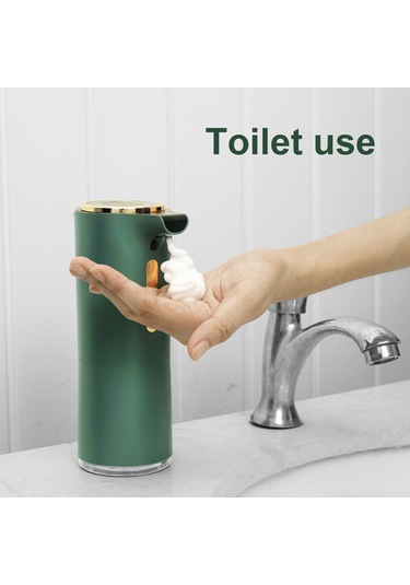 Skycity Evler İçin Dürtme Sensörlü Otomatik Köpük Sabun Dağıtıcı - 1200mah Şarj Edilebilir Batarya İle Hijyenik El Yıkama Yeşil