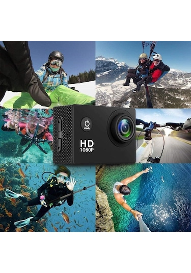 Spor Aksiyon Kamerası 1080p Hd Geniş Açılı Lens Spor Kamerası, Eıs Stabilizasyon Açık Hava Aten, 30m Sualtı Kamerası Gümüş Gri Gümüş - Gri