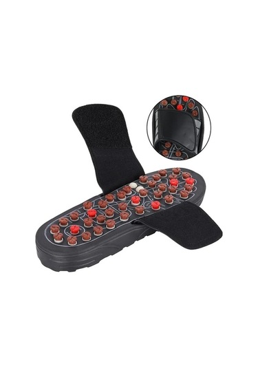 Wondernest Siyah Terlik Sandalet, Refleksoloji Masajlı, Lichen Ayak İv Siyah