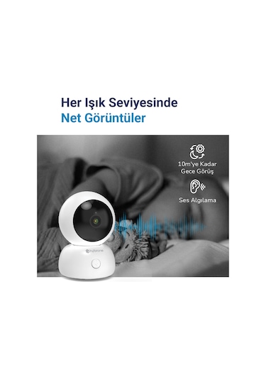 Hybrone Omni Wi-Fi Akıllı Kamera, Akıllı Hareket Takibi, Ses Algılama, Çift Yönlü Sesli Görüşme