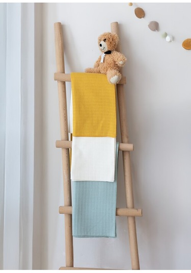 Çok Amaçlı Müslin Örtü & Battaniye 3'lü Set Pamuk Oeko-teks Sertifikalı 80x80 CM Hardal