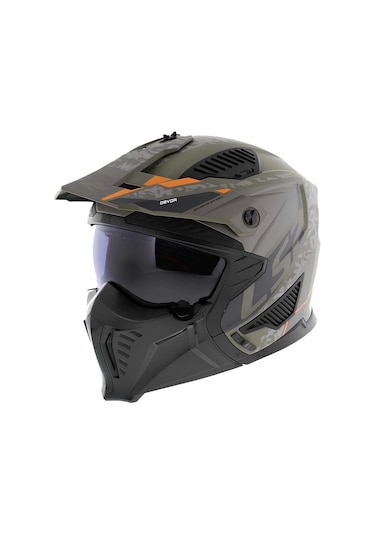 Ls2 Drifter Devor Ön Çene Çıkarılabilir Modüler Kask Mat Kum - Turuncu
