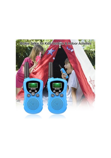 Geeksen Kask Telsizi Hk-002 Çocuk Telsizi Açık Hava Ebeveyn-çocuk İki Yönlü El Telsizi Pilsiz 2 Paket Saf Mavi + Saf Mavi