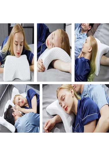 Buffer % 100 Visco Kavisli Ortopedik Yıkanabilir Kumaş Kılıflı Bel Boyun Bacak Ağrıları İçin Yastık Siyah