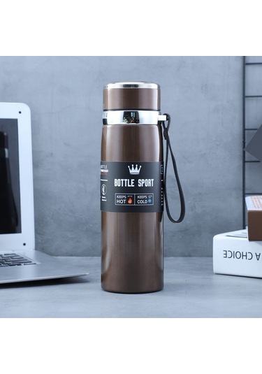 Ykd Store Taşınabilir Paslanmaz Çelik Kettle 600ml, Dış Mekan Kullanımı İçin Kahverengi 1 L Kahverengi