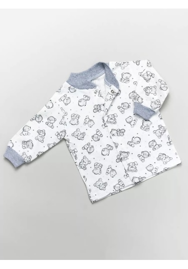 Asno Düğmeli İnce Yenidoğan Body Kıyafetleri 3'lü Set 164218940 Gri