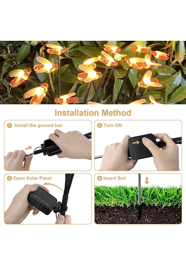 Dianziye Güneş Enerjili Sallanan Toplu Işık, Bahçe Dekorasyonu, 6 Led Renkli Fener, Otomatik Açık-kapalı, Ip65 Su Geçirmez Çim Işığı Diğer