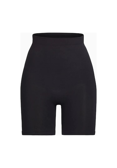 Skims Seamless Sculpt Mid - Thigh Shorts, Yüksek Bel Şekillendirici Şort Siyah