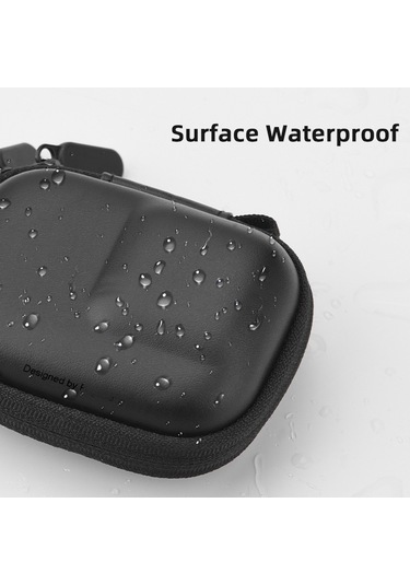 Butu Osmo Action / 3 / 4 / Gopro 9 / 10 / 11 Kamera İçin Brdrc Saklama Çantası Karabinalı Pu Deri Taşıma Çantası - Gri