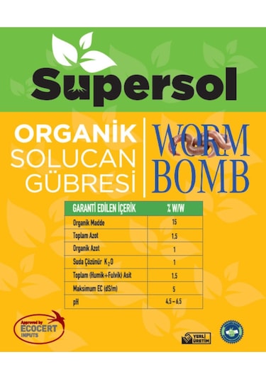 Wormbomb 1L Organik Sıvı Solucan Gübresi
