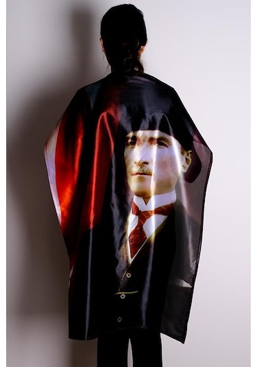 Atatürk Portre Raşel Kumaş Dijital Baskı Bayrak 100x150 cm