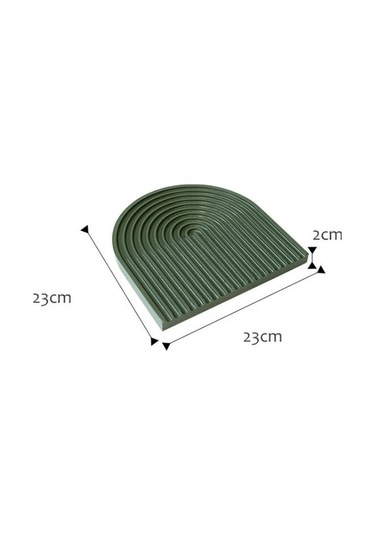 Dancemonkey Su Dalgası Çay Çerez Sunum Kesme Tahtası Koyu Yeşil M Koyu Yeşil, Geleneksel Tasarım Yeşil