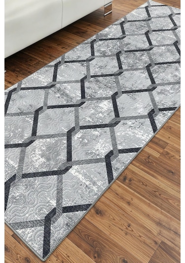 Lüle Halı Kaymaz Taban Yıkanabilir Yolluk Halı Lhsmrt602siy