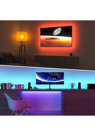 Sese Duyarlı Tv Arkası Rgb Şerit Led Kumandalı 4 Metre