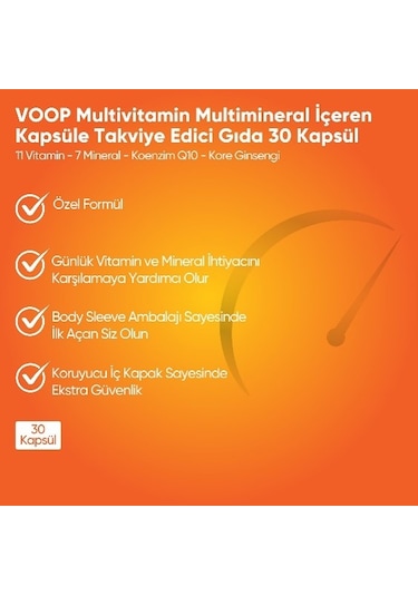 Voop Multivitamin Multimineral 30 Kapsül
