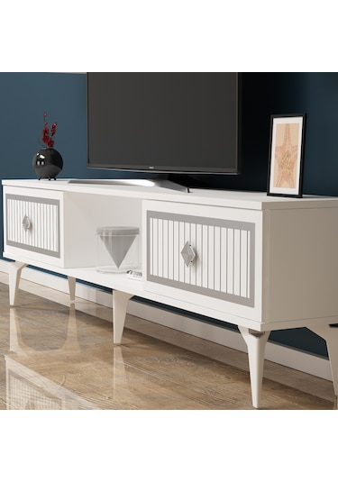 150 CM NİL TV SEHPASI (ALT MODÜL) BEYAZ-GÜMÜŞ