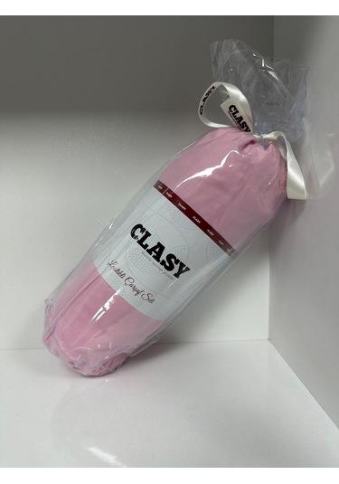 Clasy Ranforce Lastikli Çarşaf Seti Tek Kişilik Düz Pembe Çok Renkli