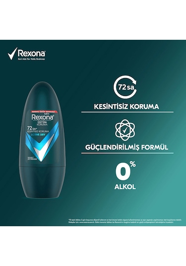 Rexona Active Dry 72H Erkek Roll-On Deodorant 2 x 50 ML