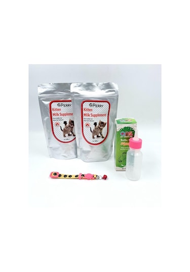 Perry Yavru Kedi Süt Tozu 2 Adet + Biberon 60 ML + Boyun Tasması