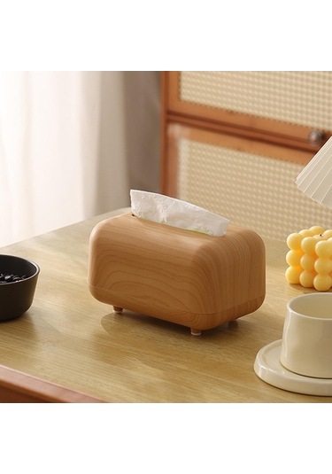 Pazly Suntek Ahşap-rengi Peçete Mendil Kutusu Kapağı Ev Dekoru Jr Ahşap