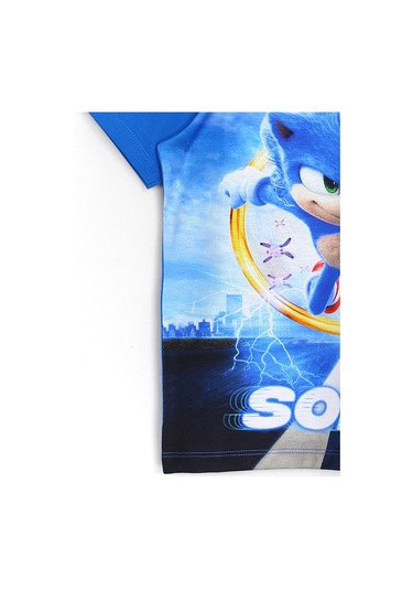 Kirpi Sonic The Hedgehog Yazlık Kısa Kollu T-Shirt Mavi