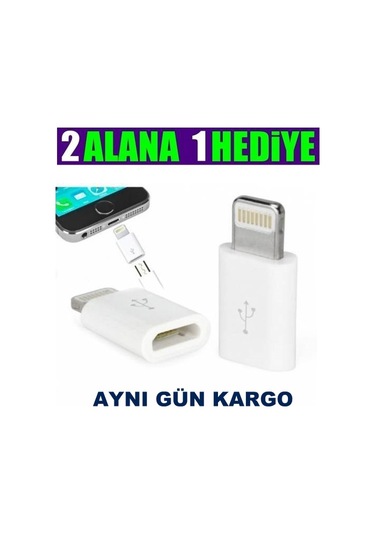Otg Micro Usb To Iphone Lightining Çevirici Dönüştürücü Adaptör
