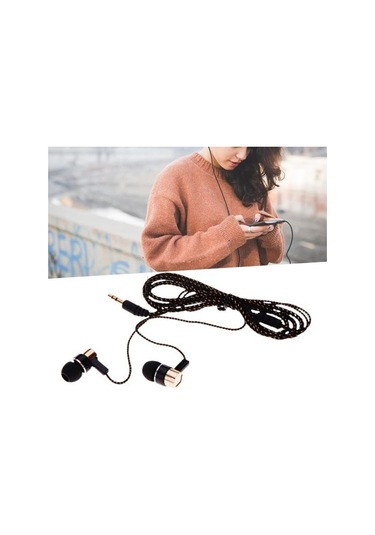 Yurt İçin Kulaklık Stereo Gürültü Azaltma Tpe 3.5 MM Kulak İçi Kablolu Stereo Örgü Kulaklık