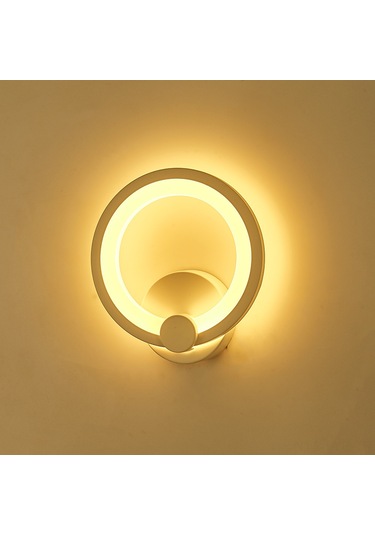 Ranyeek 3063 Model 12w Led Duvar Lambası - 3000k Sıcak Beyaz Işık, Akrilik-demir, 85-265v Geniş Voltajlı, Yatak Odası, Oturma Odası Için Beyaz
