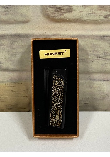 Honest Marka Siyah Sarı Desenli Tek İnce Ateşlemeli Gazlı Kişiye