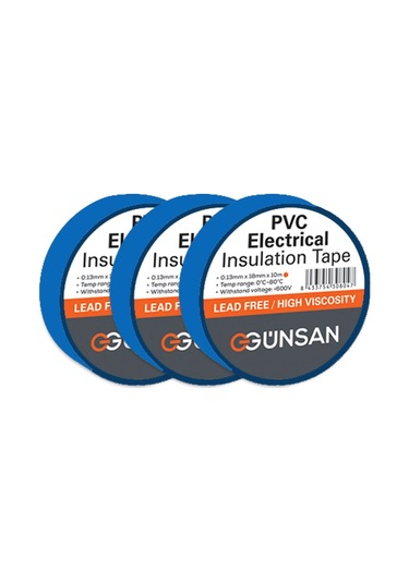 3 Adet Günsan Mavi İzole Bant 0.13x18mmx10m
