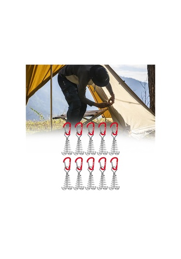 Suntek 10 Parça Güverte Ankraj Mandalları Paslanmaz Kırmızı Kırmızı