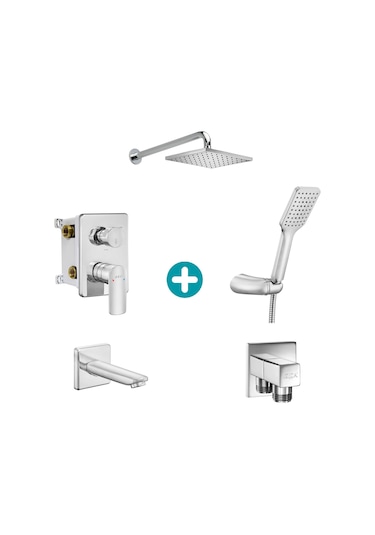 Eca Lia Ankastre Gömme Banyo Bataryası Duş Seti Tüm Parçalar Dahil Krom
